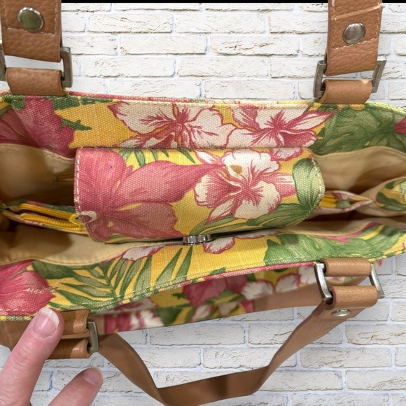 Caribbean Joe Shoulder Handbag Floral Tote Bag - Picture 4 of 8